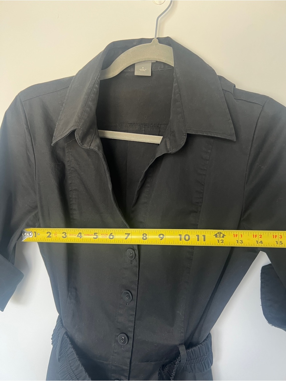 Ann Taylor Black Belted Fit & Flare Shirtdress Size 8 - Picture 3 of 9